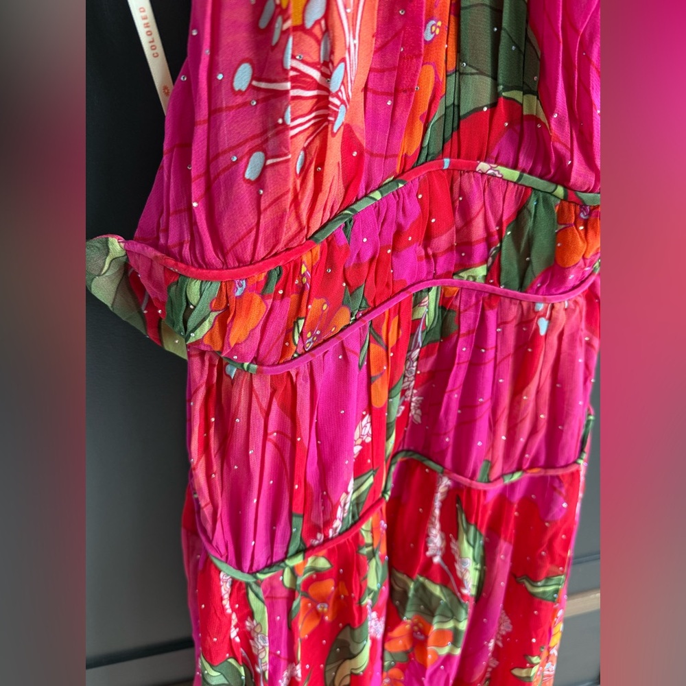 FARM RIO Red Pietra Floral Sleeveless Maxi Dress • S • NWT - Picture 7 of 16